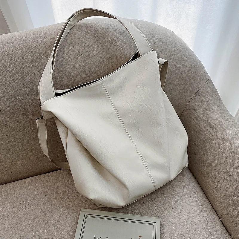 Large Soft Leather Shoulder Bag Retro Crossbody Bags for Women Big Tote Handbags
