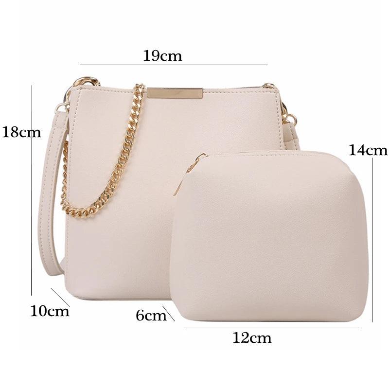 Chain Shoulder Messenger Bag High Pu Leather Crossbody Bags for Women Handbags W