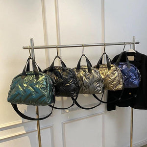 Winter Padded Shoulder Bag Quilted Tote Crossbody Handbag