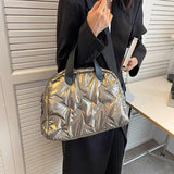 Winter Padded Shoulder Bag Quilted Tote Crossbody Handbag