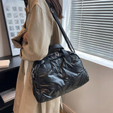 Winter Padded Shoulder Bag Quilted Tote Crossbody Handbag
