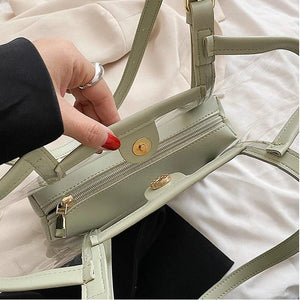 Transparent Jelly Bucket Bag Women's Shoulder Handbag Tote Purse