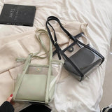 Transparent Jelly Bucket Bag Women's Shoulder Handbag Tote Purse
