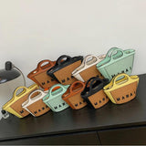 Straw Beach Handbag Tote for Women Small Woven Rattan Bag