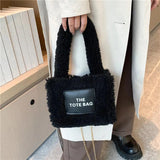 Plush Bag Winter One Shoulder Crossbody Bag Chain Portable Tote Bags