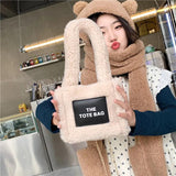 Plush Bag Winter One Shoulder Crossbody Bag Chain Portable Tote Bags