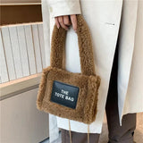 Plush Bag Winter One Shoulder Crossbody Bag Chain Portable Tote Bags