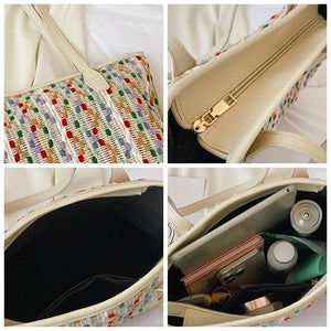 Retro Women Bag High Female Vintage Shoulder Bags Plaid Printing Handbag