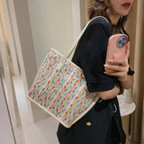Retro Women Bag High Female Vintage Shoulder Bags Plaid Printing Handbag