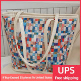 Retro Women Bag High Female Vintage Shoulder Bags Plaid Printing Handbag