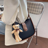 Bear Toy Shell Shoulder Bag PU Leather Purses Crossbody Bags