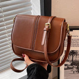 Winter Trend Women's Saddle Crossbody Bag Small Leather Shoulder Handbag