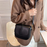 Winter Trend Women's Saddle Crossbody Bag Small Leather Shoulder Handbag