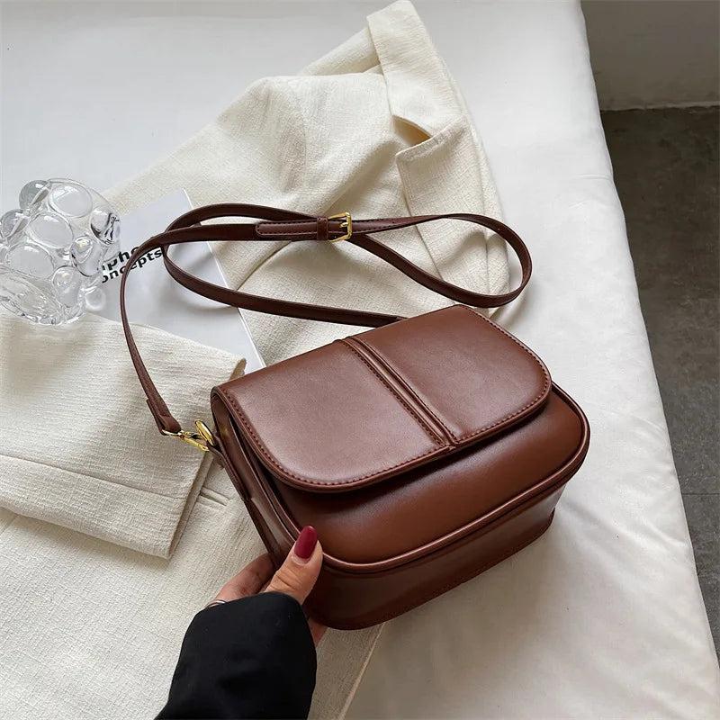 Winter Trend Women's Saddle Crossbody Bag Small Leather Shoulder Handbag