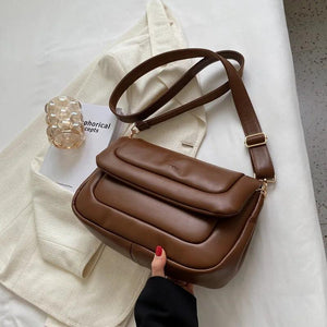 Vintage Leather Crossbody Bags For Women Spring Shoulder Handbags