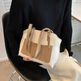 Large Capacity Top Handle Women's Bag Pu Leather Solid Ladies Handbags