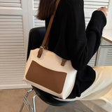 Large Capacity Top Handle Women's Bag Pu Leather Solid Ladies Handbags
