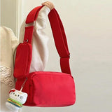 Red Casual Nylon Crossbody Bag