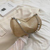 Summer Beach Shoulder Bag for Women Crossbody Straw Handbag
