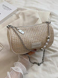 Summer Beach Shoulder Bag for Women Crossbody Straw Handbag