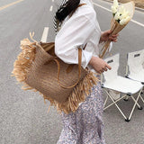 Summer Straw Tote Shoulder Bags for Women Beach Large Capacity Women's Bag
