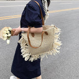 Summer Straw Tote Shoulder Bags for Women Beach Large Capacity Women's Bag
