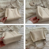 Vintage Soft PU Leather Shoulder Bag Stylish Bucket Crossbody Bag