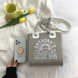 Women's Canvas Shoulder Bag Chain Tote Travel Purses