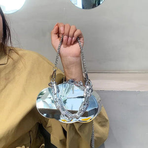 Cloud Shape Bag Silver Handbag and Purse Crossbody Clutches