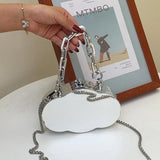 Cloud Shape Bag Silver Handbag and Purse Crossbody Clutches