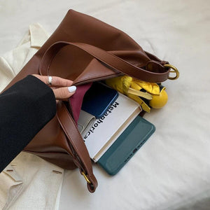 Retro Large Tote Bag, Shoulder Crossbody Zipper Bag