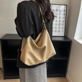 Retro Large Tote Bag, Shoulder Crossbody Zipper Bag