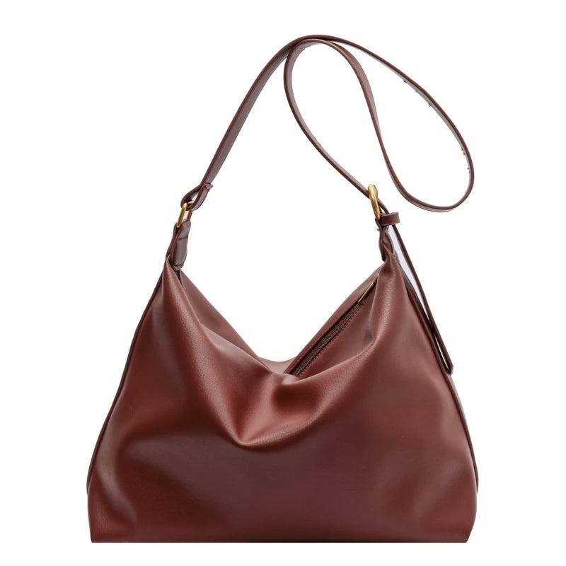 Retro Large Tote Bag, Shoulder Crossbody Zipper Bag