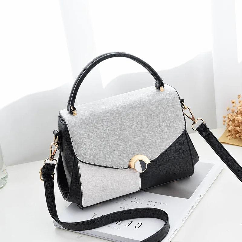 Panelled Casual Style Slim Shoulder Bag Women Synthetic Leather Female Purse Gir