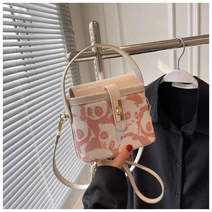Women's Panda Box Bag PU Leather Shoulder Crossbody Messenger Totes