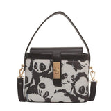 Women's Panda Box Bag PU Leather Shoulder Crossbody Messenger Totes