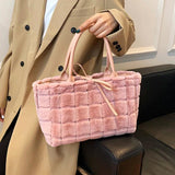 Vintage Large Capacity Tote Bag for Women, Autumn Winter Soft Handbag