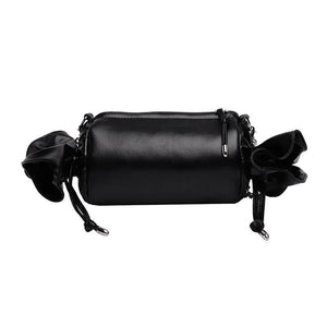Funny Candy Women Bag Leather Shoulder Bag Chain Pleated Barrel Messenger