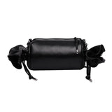 Funny Candy Women Bag Leather Shoulder Bag Chain Pleated Barrel Messenger