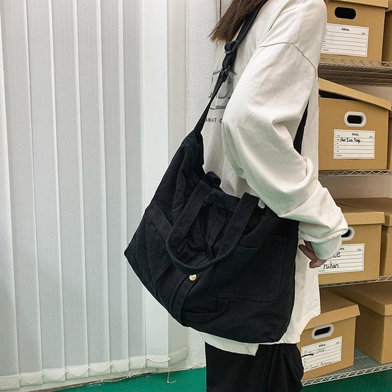 Women's Canvas Shoulder Bag Crossbody Handbag Soft Casual Large Capacity