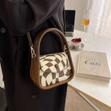Chessboard Cartoon Handbag For Women Crossbody Bag Satchel