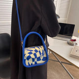 Chessboard Cartoon Handbag For Women Crossbody Bag Satchel