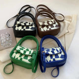 Chessboard Cartoon Handbag For Women Crossbody Bag Satchel