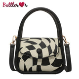 Chessboard Cartoon Handbag For Women Crossbody Bag Satchel