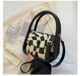 Chessboard Cartoon Handbag For Women Crossbody Bag Satchel