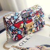 Summer Graffiti Flap Bag Women Handbags Purses High Chain Messenger Clutch