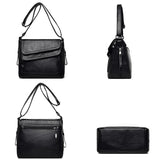 Women Leather Messenger Bag Handbags High Female Vintage Crossbody Bags