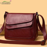 Women Leather Messenger Bag Handbags High Female Vintage Crossbody Bags