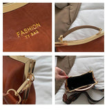Vintage Women Handbag PU Leather Messenger Bags Wide Straps Female Shells