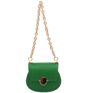 Embroidery Chain Women's Handbag PU Leather Shoulder Bag